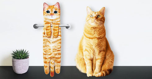 Cat Funny Hand Towels for Bathroom Kitchen